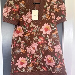 Entro Brown Dress with Pink and Orange Floral Design. I couldn’t return!
